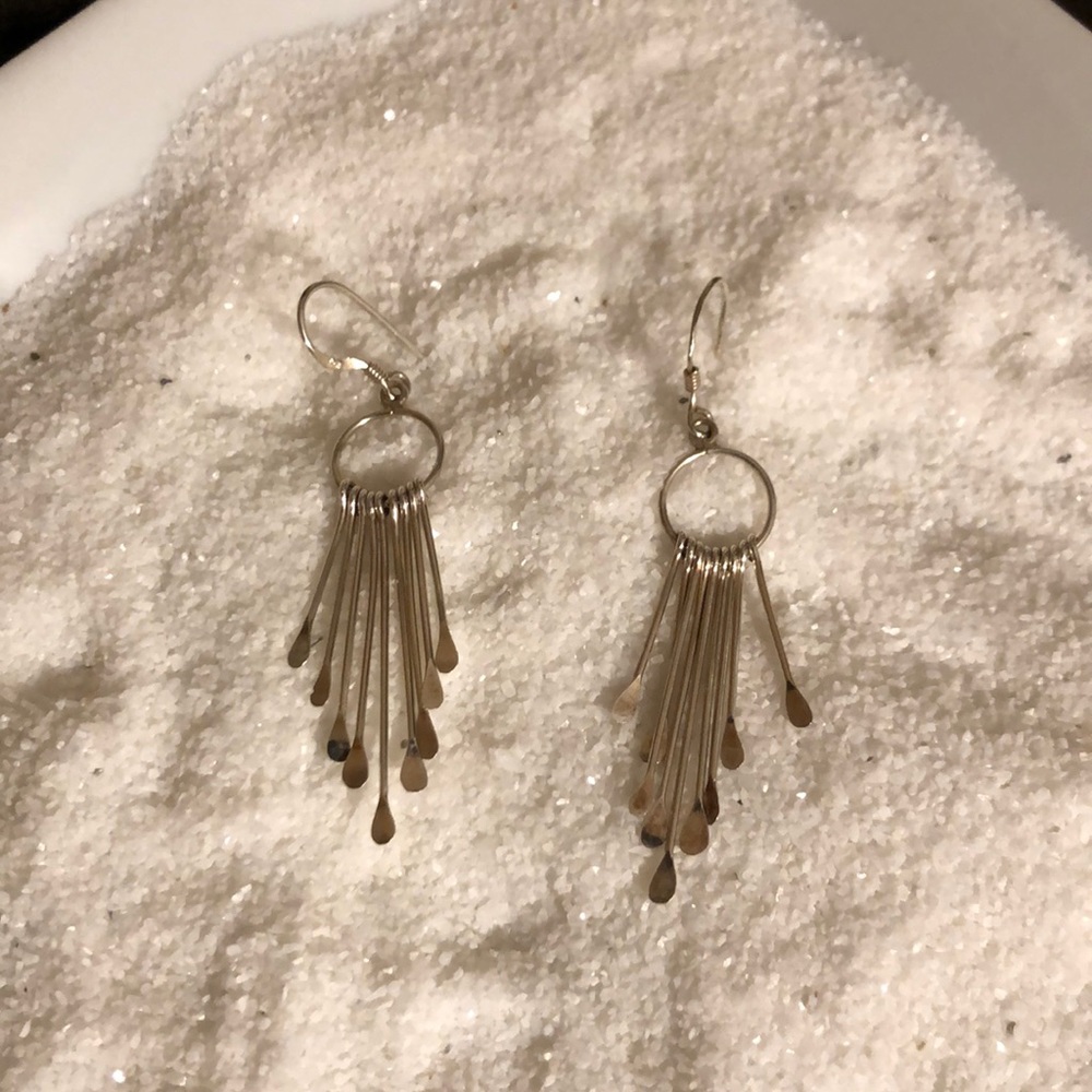 Silver dangling earrings